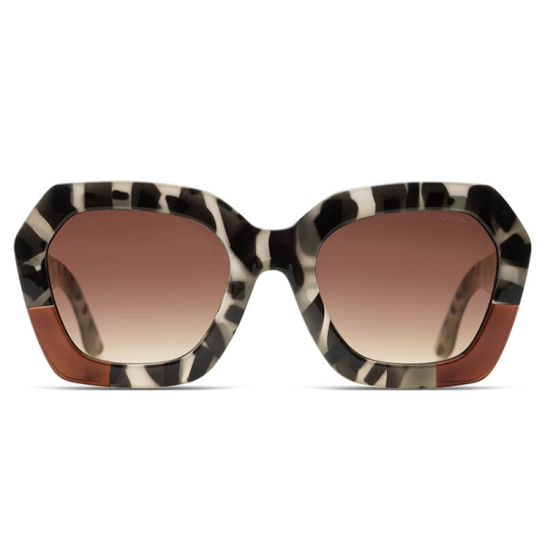 Komono Sunglasses Gwen bronze Bobcat, solid brown lens,, front